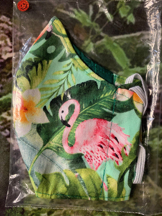 Flamingos on green